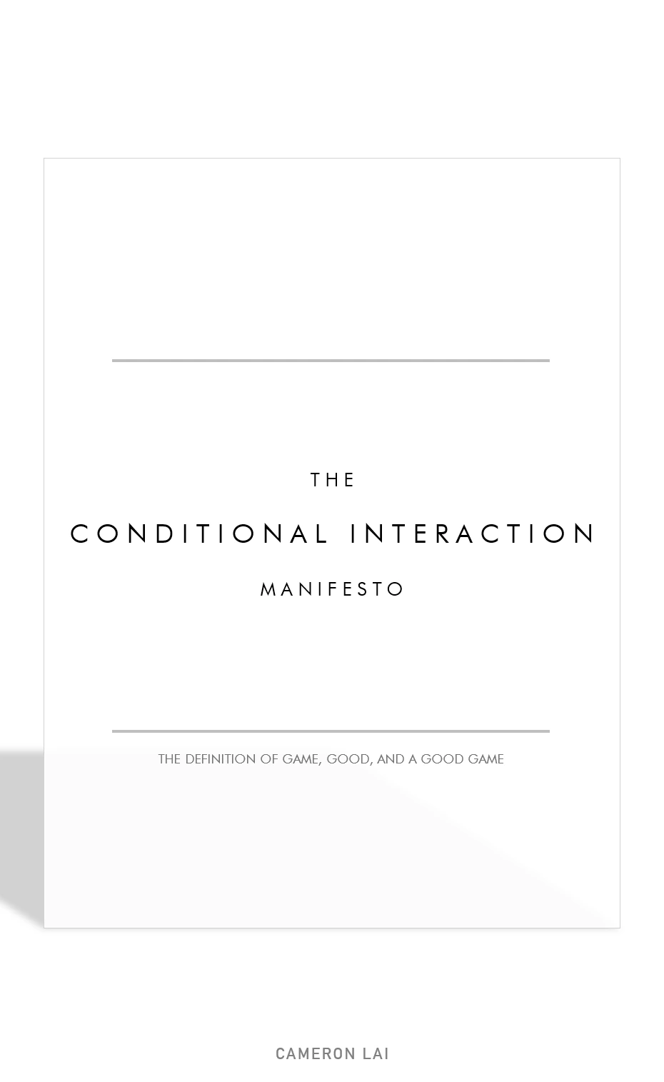 The Conditional Interaction Manifesto title card